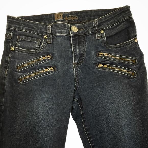 Kut From The Kloth Blue Scarlett Straight Leg Zipper Jeans, Size 4 - Picture 3 of 16